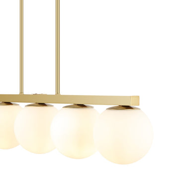 Luca Parisian 45.5" Modern Glam Iron Globe Linear LED Pendant - JONATHAN Y